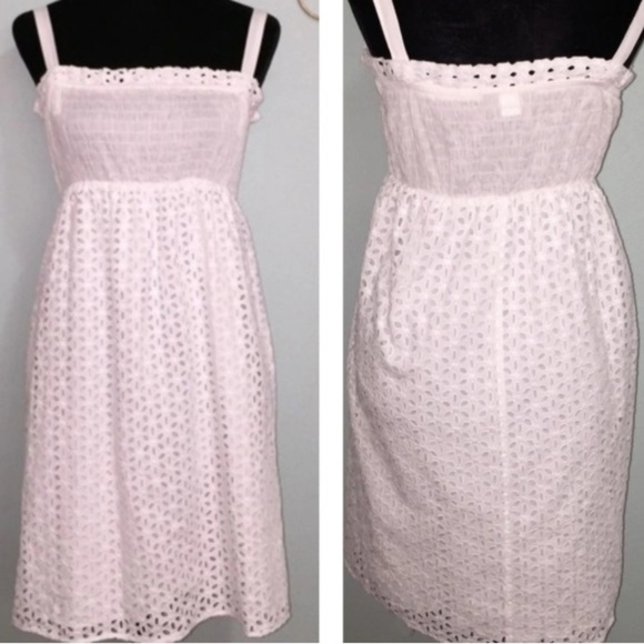 MODA INTERNATIONAL 100% COTTON SUNDRESS W/REMOVABLE STRAPS EYELET FLOWY - Picture 3 of 9
